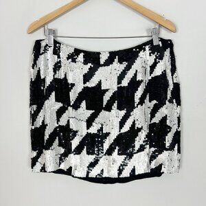 Y2K French Connection Sequined Mini Skirt Size Party Cocktail 12 Women's